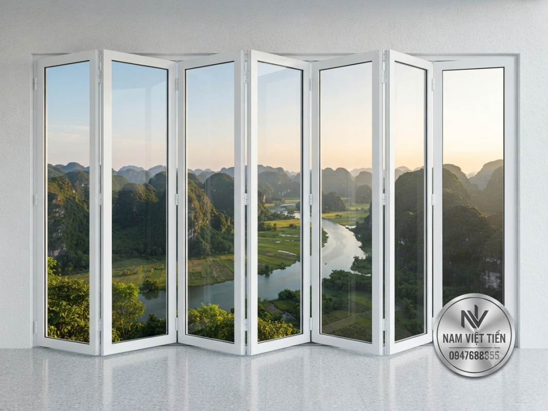 Cửa kính trượt treo cho showroom sang trọng