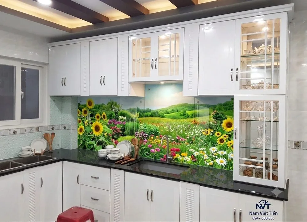 Vật liệu nhôm kính bền đẹp theo thời gian Tủ bếp nhôm kính Nam Việt Tiến