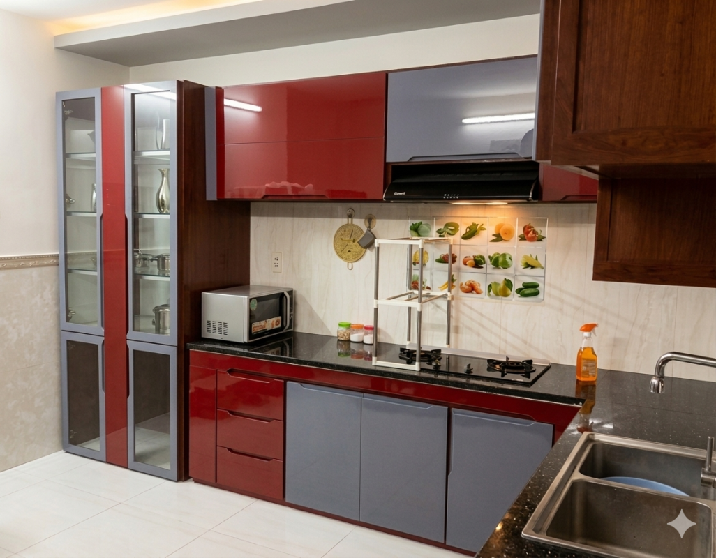 Tủ bếp nhôm kính TPHCM