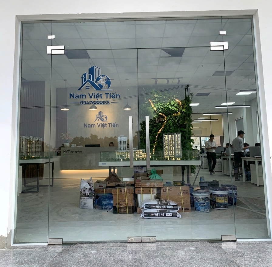 Cửa Kính Cường Lực Cửa kính cường lực văn phòng Nam Việt Tiến