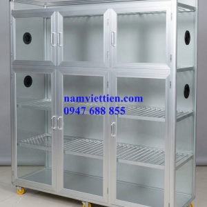 Tủ chén bát nhôm kính