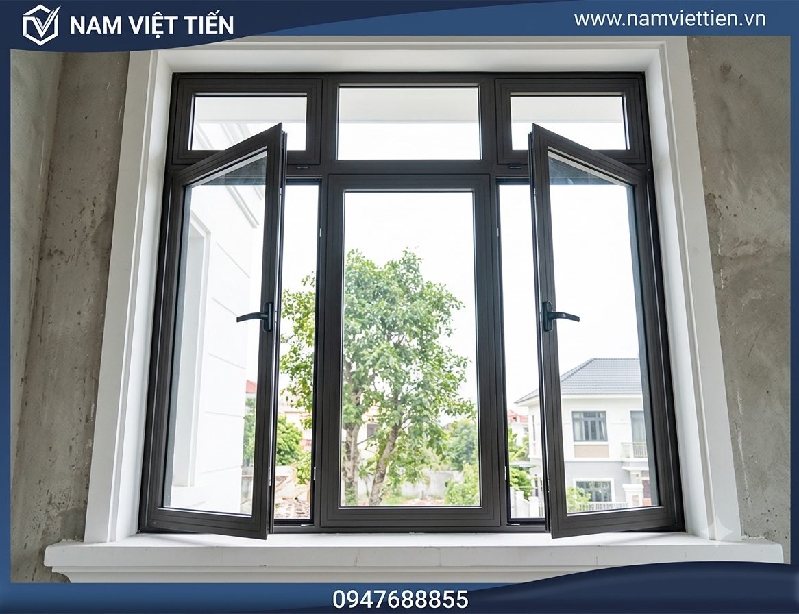 cửa nhôm xingfa kính cường lực đẹp