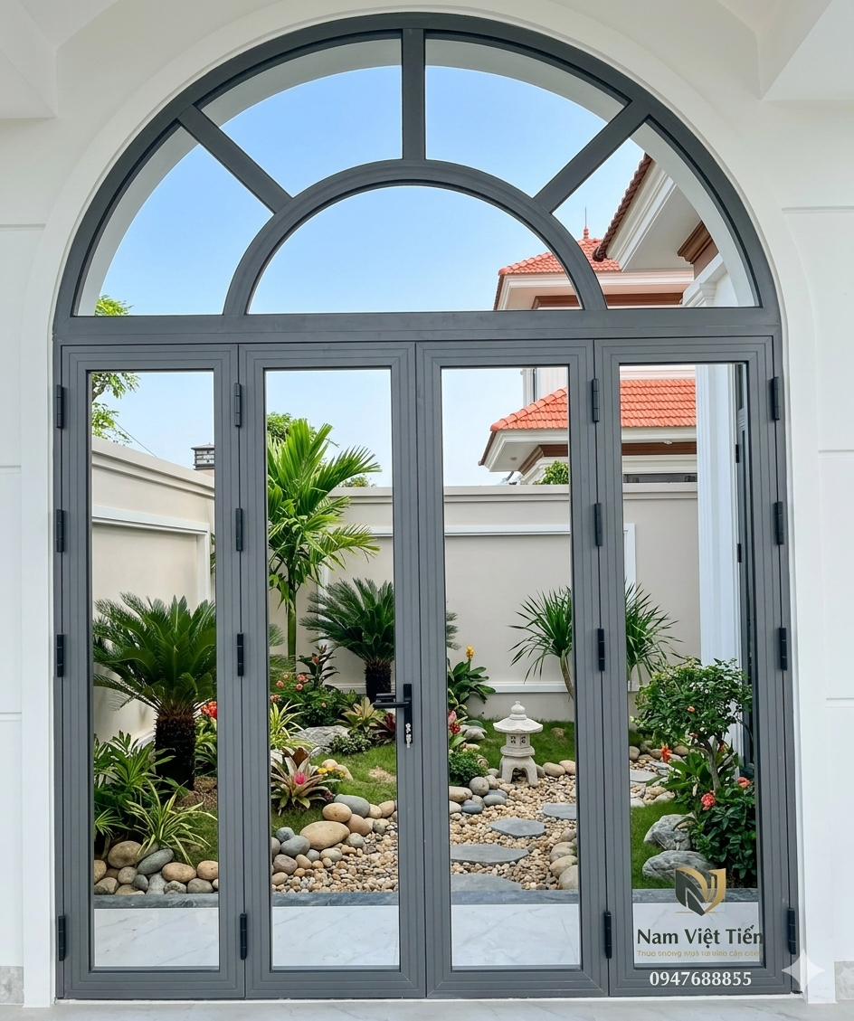 thi công cửa nhôm Xingfa cửa đi nhôm xingfa 4 cánh tphcm
