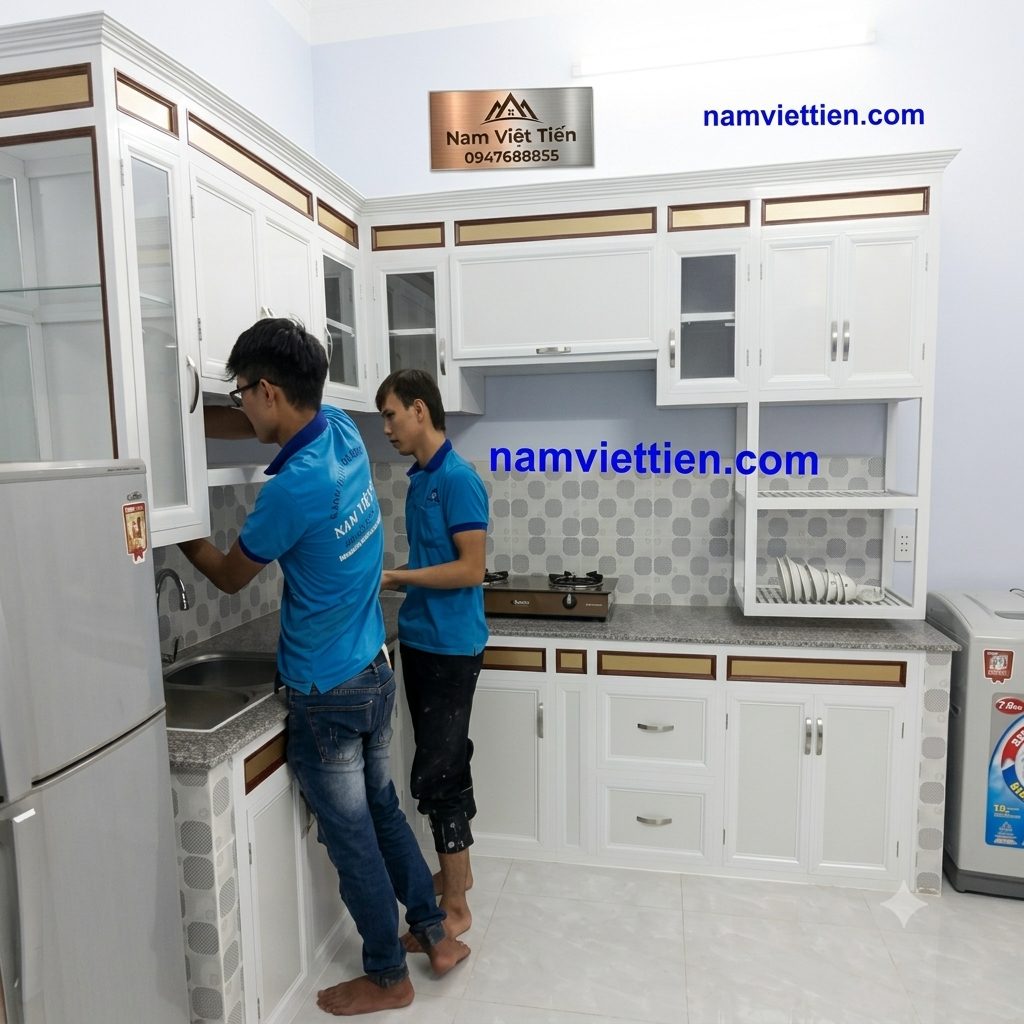 Tủ bếp nhôm kính chất lượng cao thi công chuyên nghiệp