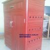 Tủ kệ giày dép nhôm vân gỗ đỏ có ngăn kéo phía trên và lỗ thông gió