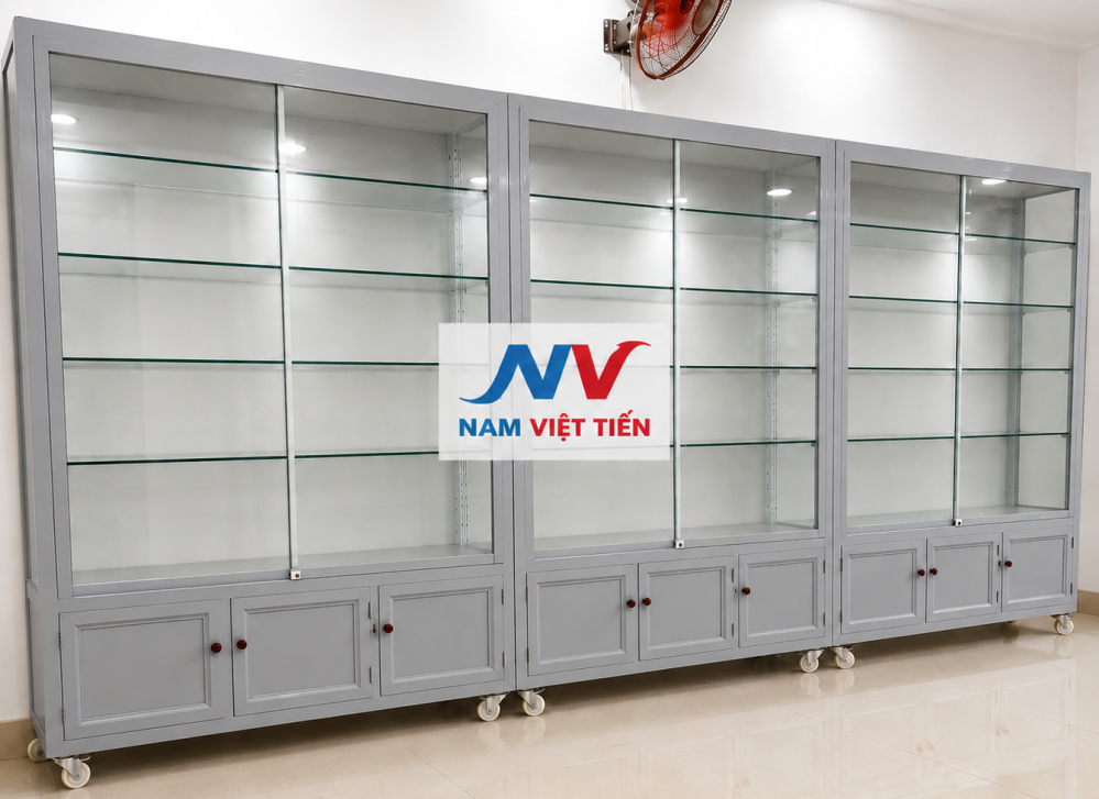 Mẫu quầy mỹ phẩm đẹp trưng bày sản phẩm