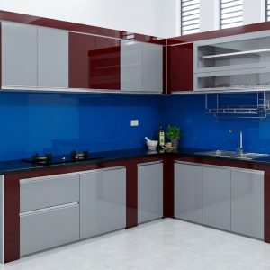 Mẫu Tủ Bếp Nhôm Kính Đẹp Hiện Đại