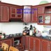 Tủ bếp nhôm kính vân gỗ cao cấp