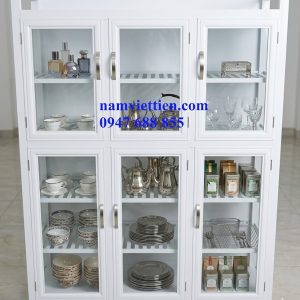 Tủ đựng chén nhôm kính cường lực cao cấp