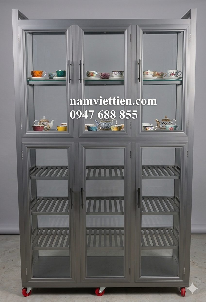 mẫu tủ chén nhôm kính hiện đại mẫu tủ chén nhôm kính hiện đại