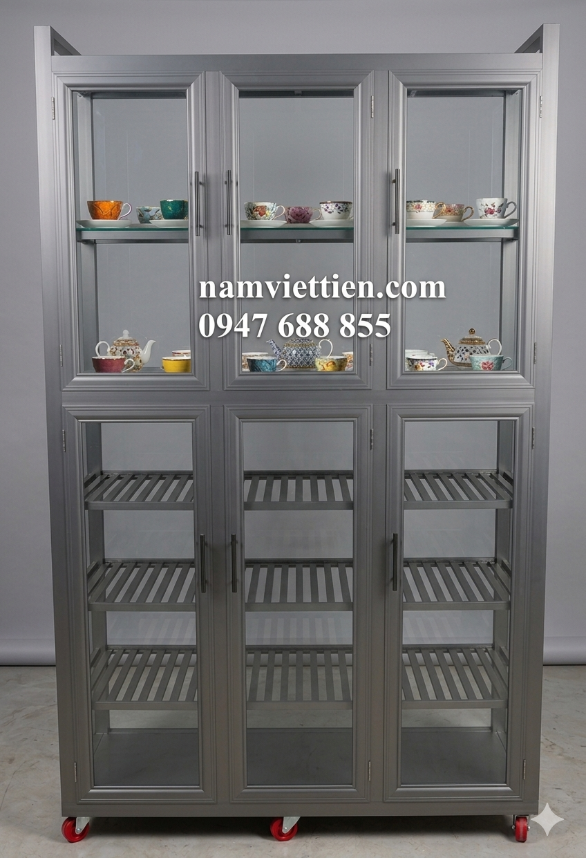 Tủ chén nhôm kính cao cấp