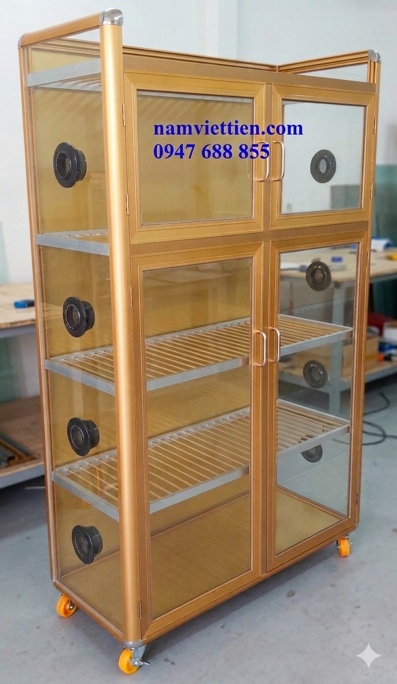 Tủ đựng cốc chén nhôm giá rẻ - Ảnh 2