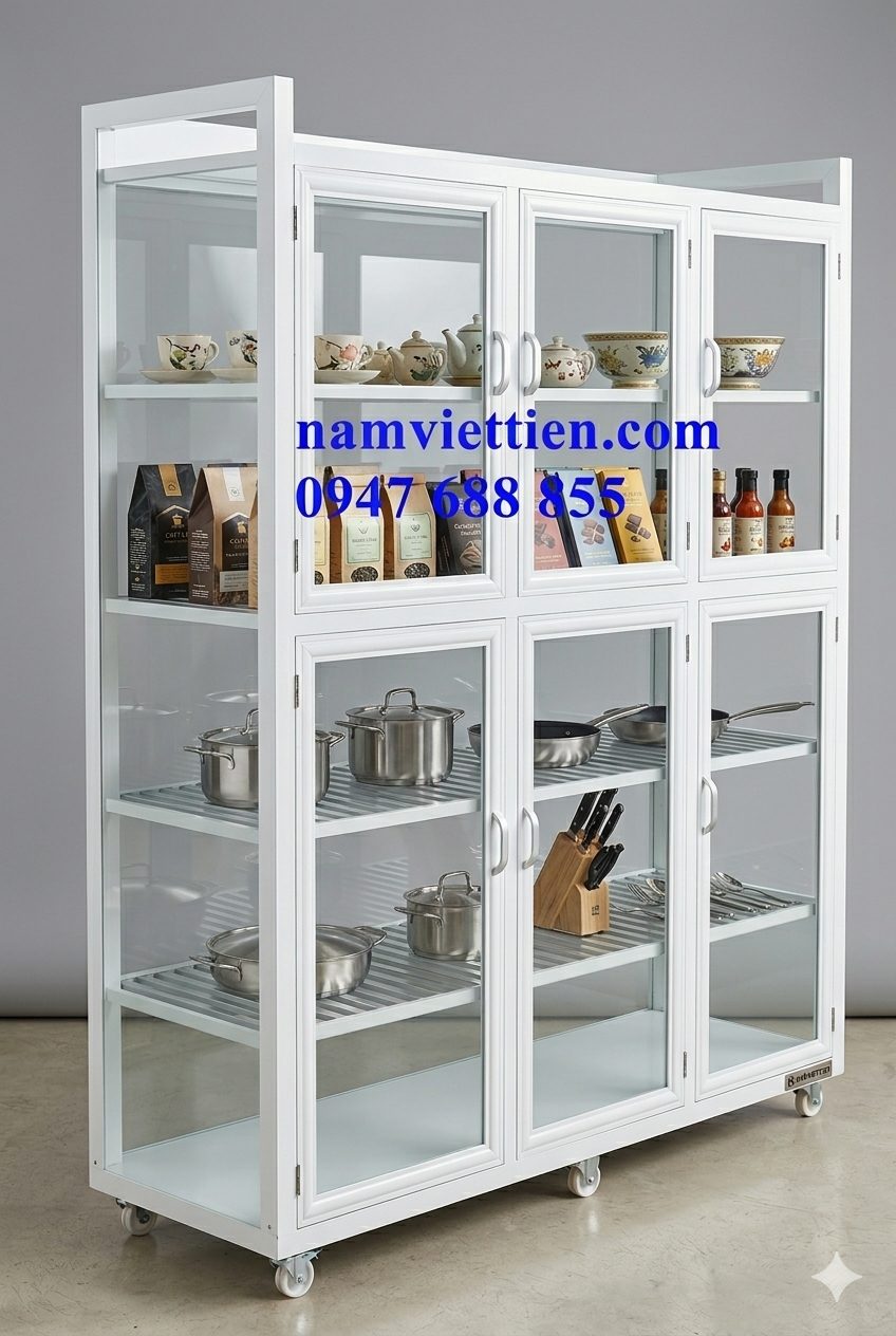 Tủ chén nhôm kính cao cấp
