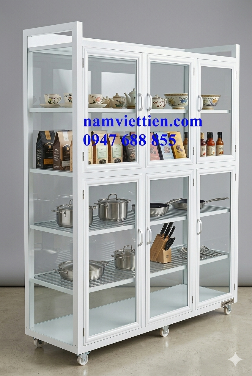 Tủ chén nhôm kính cao cấp