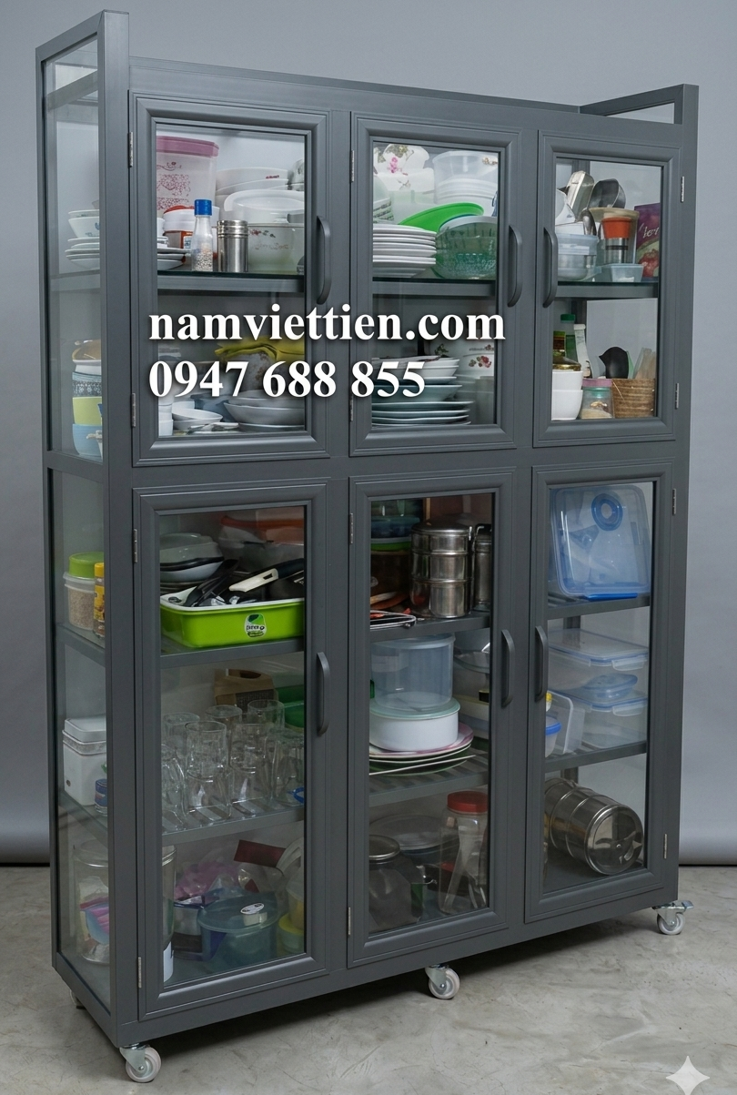 Tủ Chén Nhôm Kính Xingfa