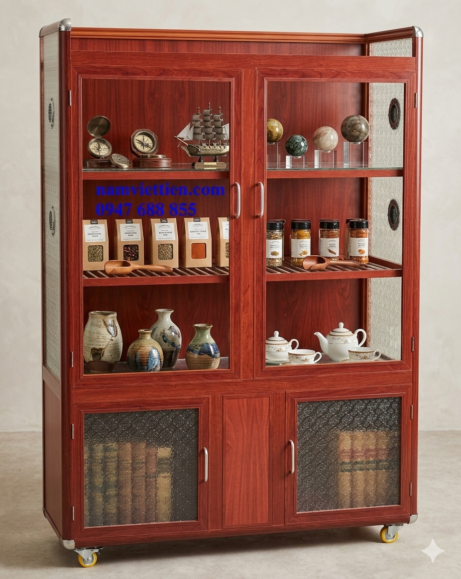 Tủ chén nhôm kính HCM