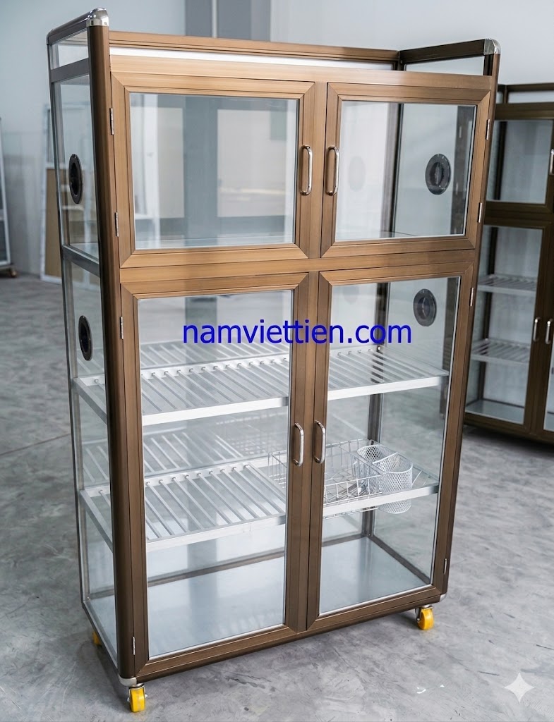 Tủ đựng cốc chén nhôm giá rẻ - Ảnh 3