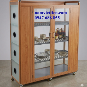 Mẫu tủ đựng chén vân gỗ