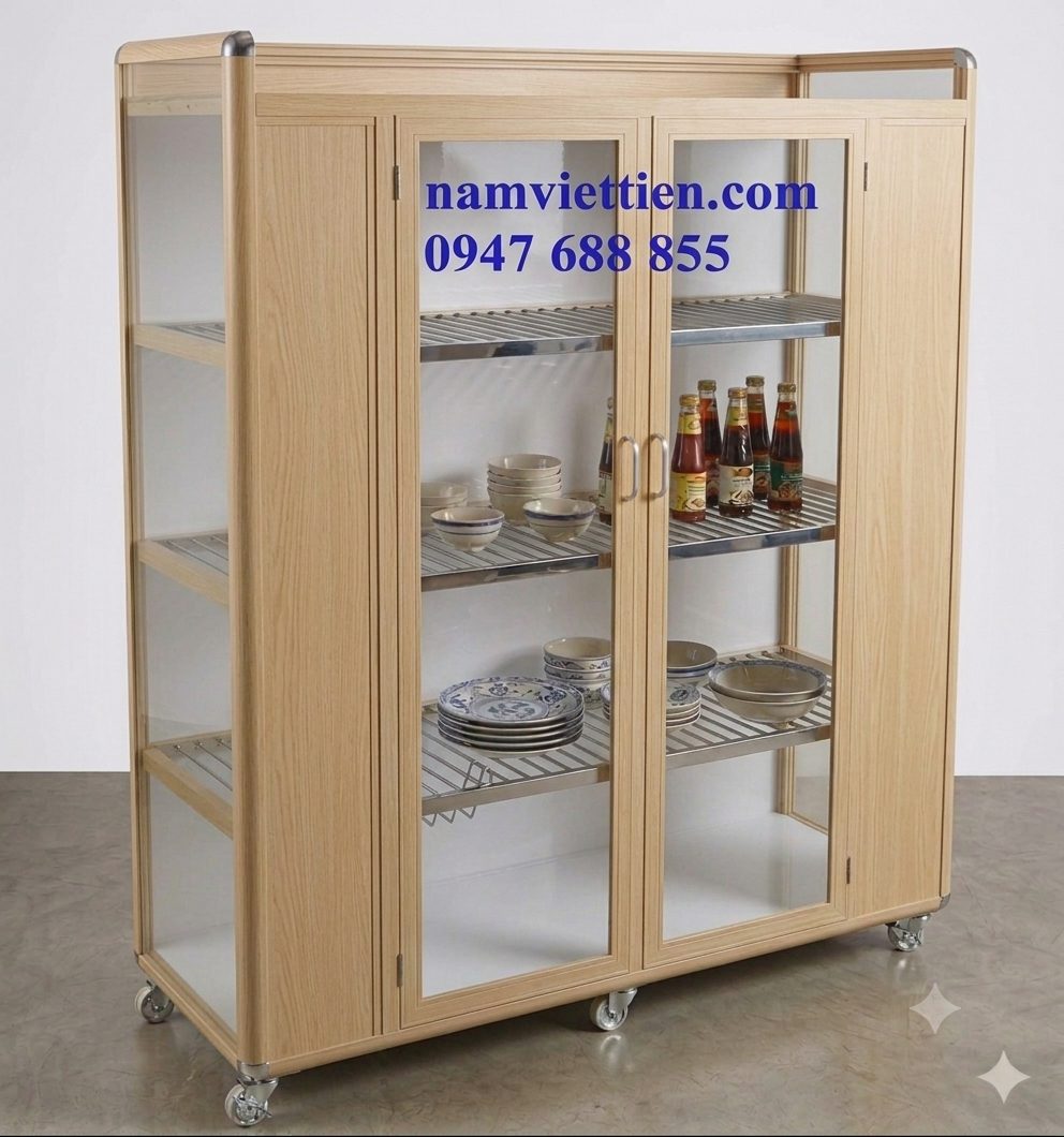 Tủ chén nhôm kính giá rẻ - Ảnh 5
