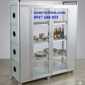 Báo giá tủ chén bát nhôm kính