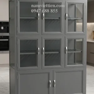 thi công tủ chén nhôm kính cao cấp