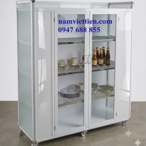 Tủ chén nhôm kính giá rẻ - Ảnh 2