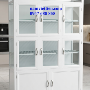 Tủ Chén Nhôm Kính Cường Lực