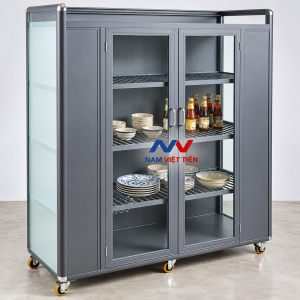 Tủ chén nhôm kính giá rẻ