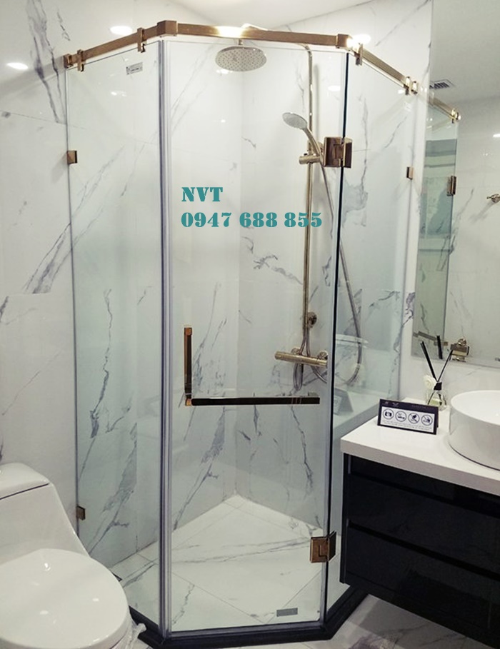 vách kính nhà tắm hiện đại vách kính tắm cửa mở