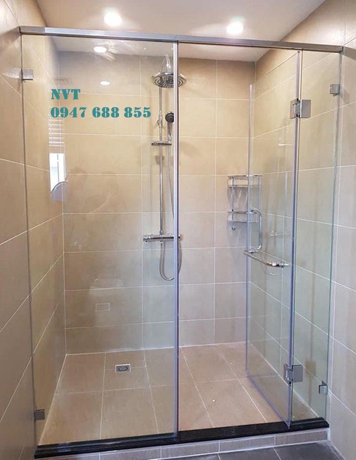 vách kính tắm cửa lùa vách kính tắm vuông góc