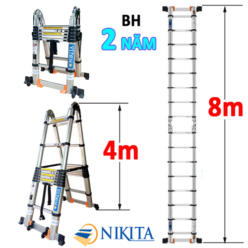 Thang nhôm rút đa năng 8,0m