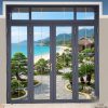 Cửa sổ nhôm Xingfa khung đen với song chắn trang trí