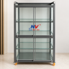 Tủ nhôm kính màu xám với cửa lùa kính