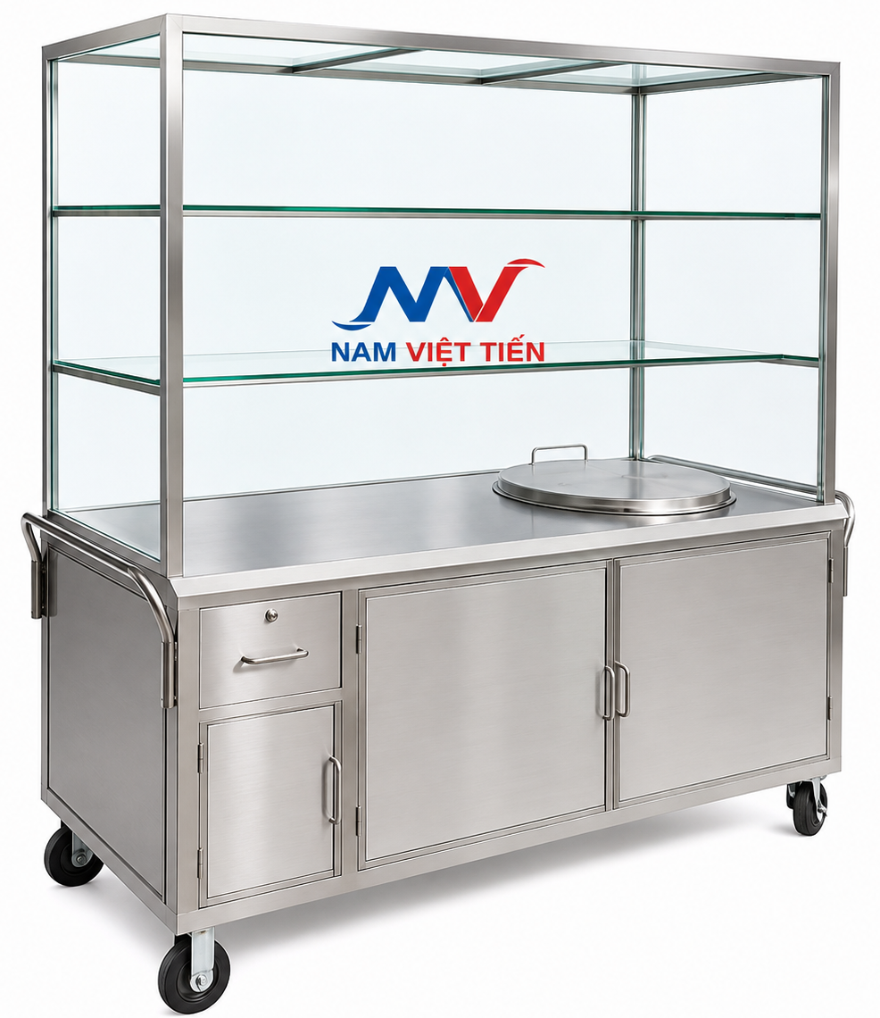 Mẫu tủ cháo dinh dưỡng inox đẹp