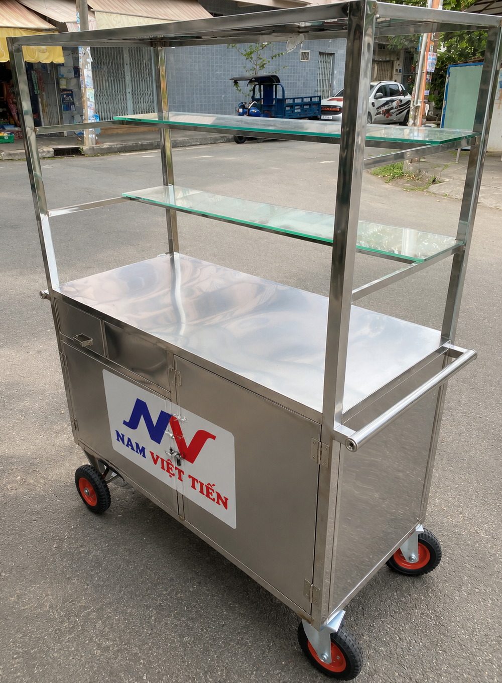 Tủ bán phở inox theo yêu cầu