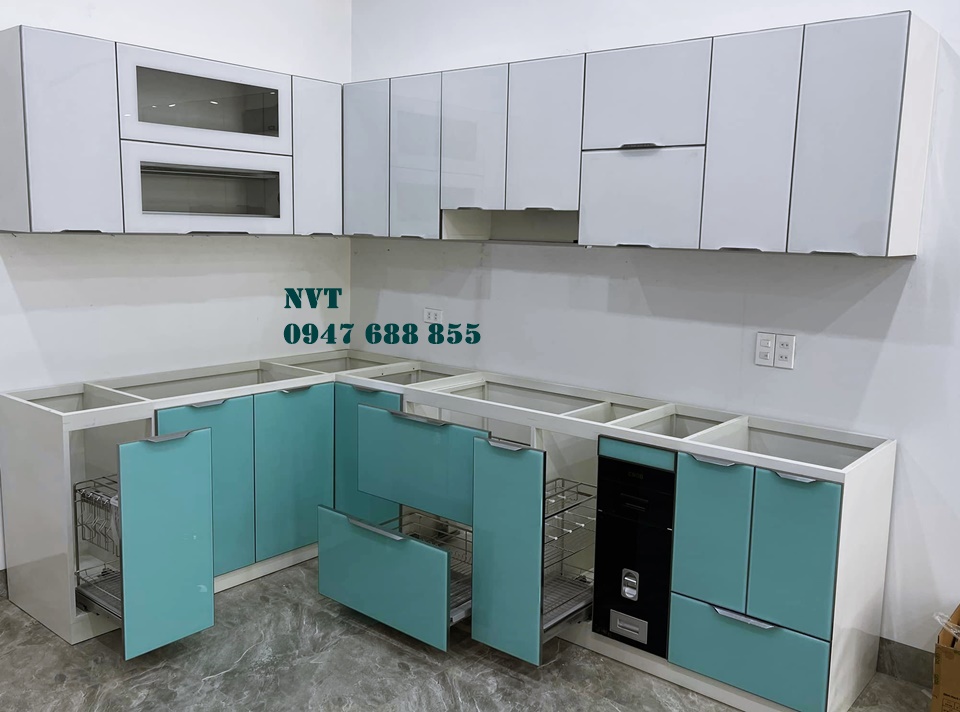 tủ bếp nhôm kính hiện đại tủ bếp nhôm kính giá rẻ