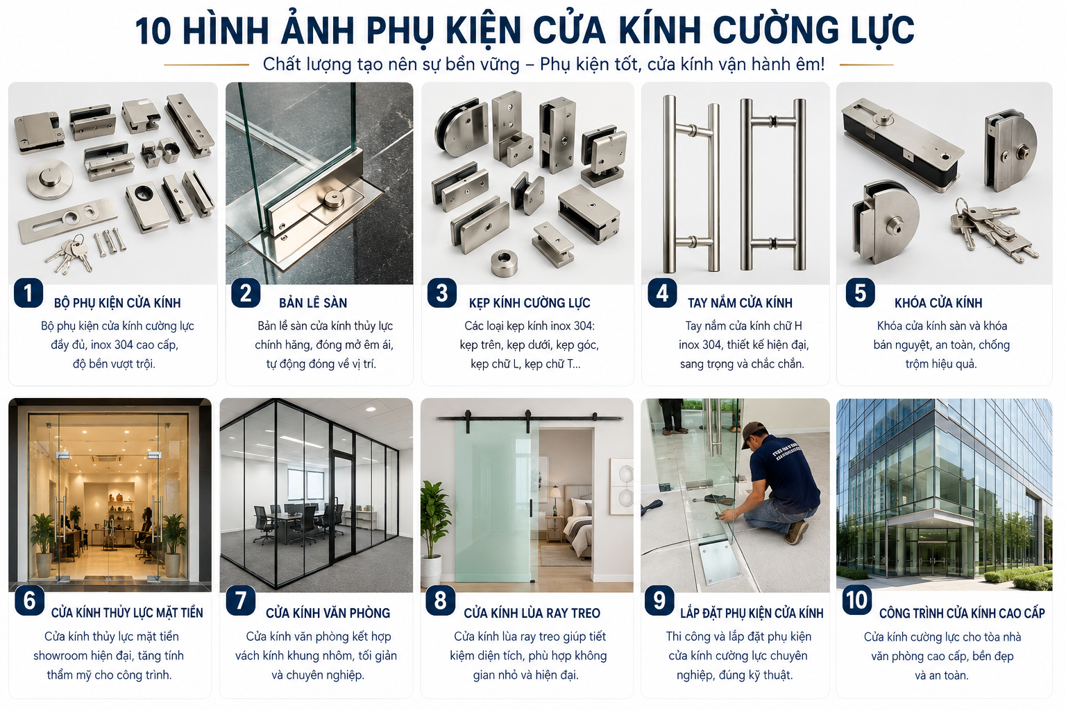 bản lề sàn cửa kính thủy lực cao cấp