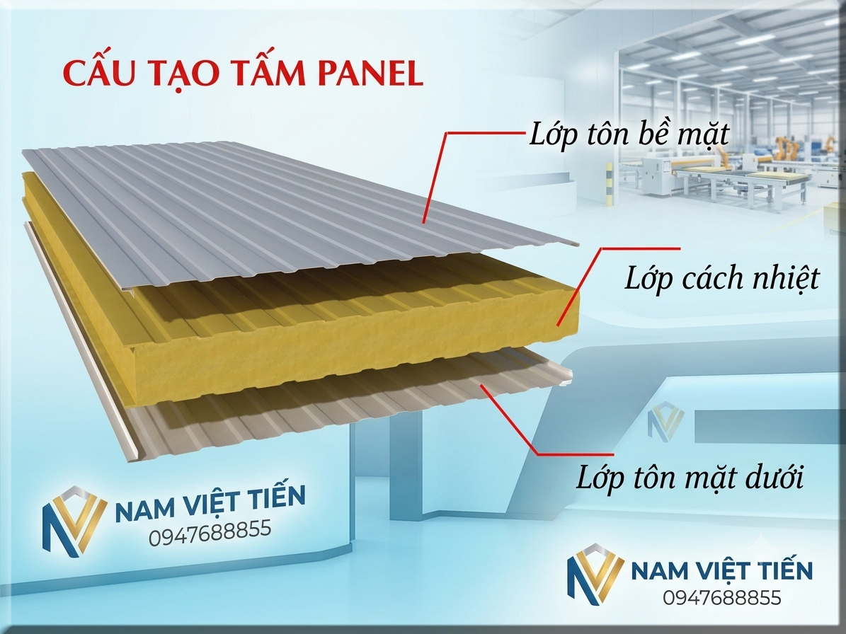 Cấu tạo vách panel nhà xưởng