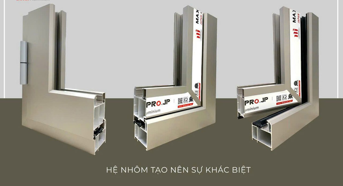 Cấu tạo profile nhôm Maxpro với bản lề chắc chắn