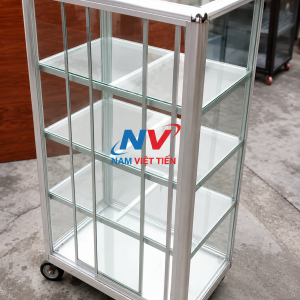 Tủ Chén Nhôm Kính Cửa Lùa - Ảnh 4