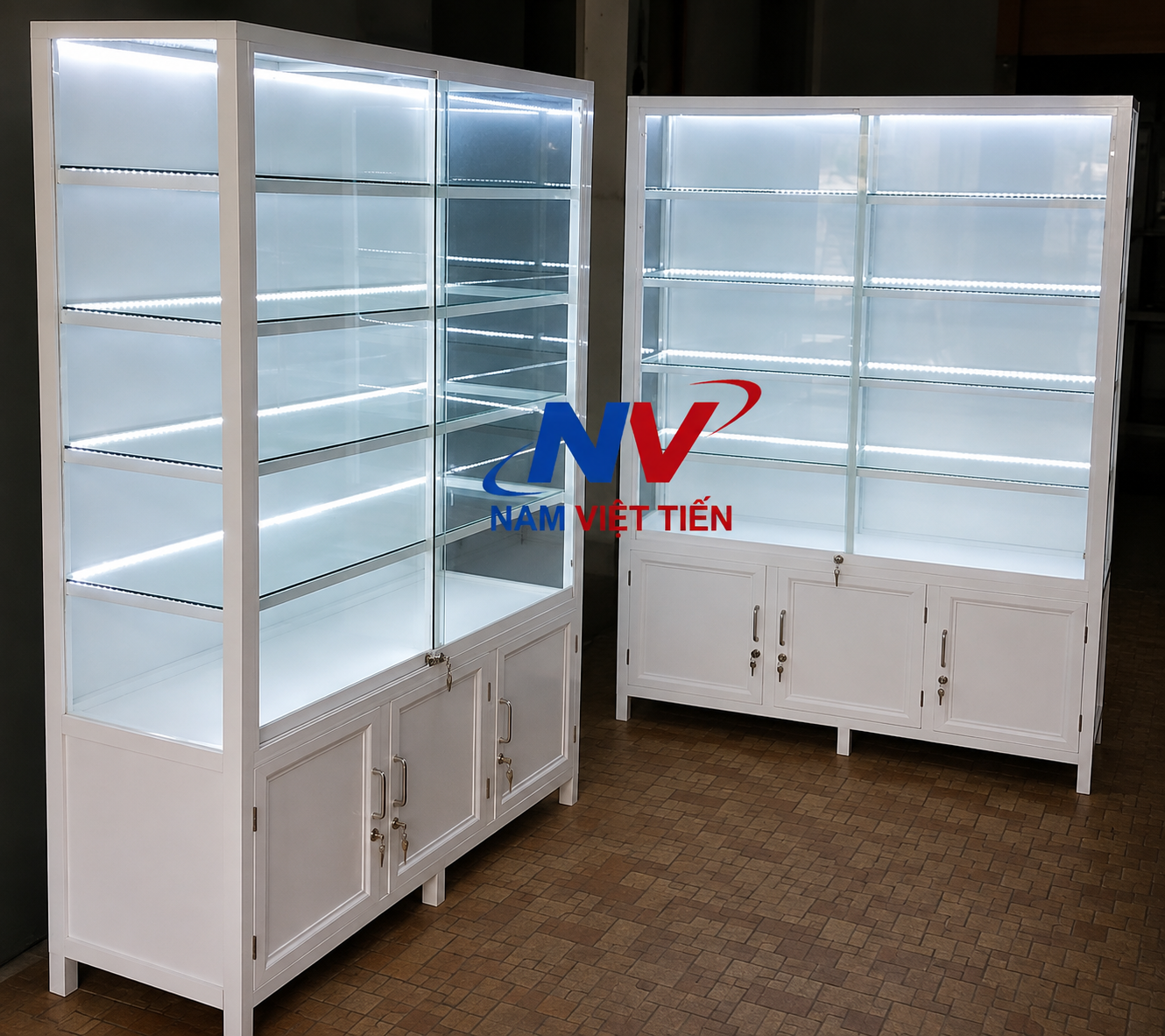 Lắp đặt tủ chén nhôm kính cửa lùa