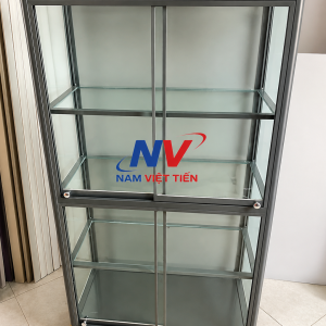 Tủ Chén Nhôm Kính Cửa Lùa