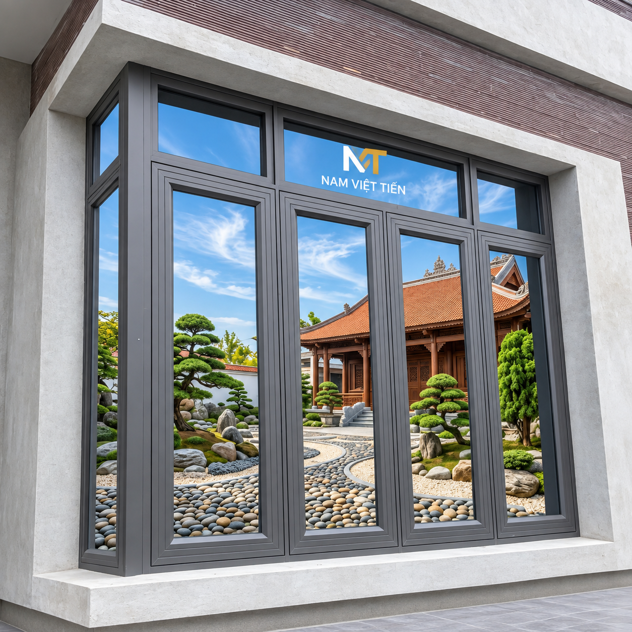 Cửa đi nhôm Xingfa khung kính lớn