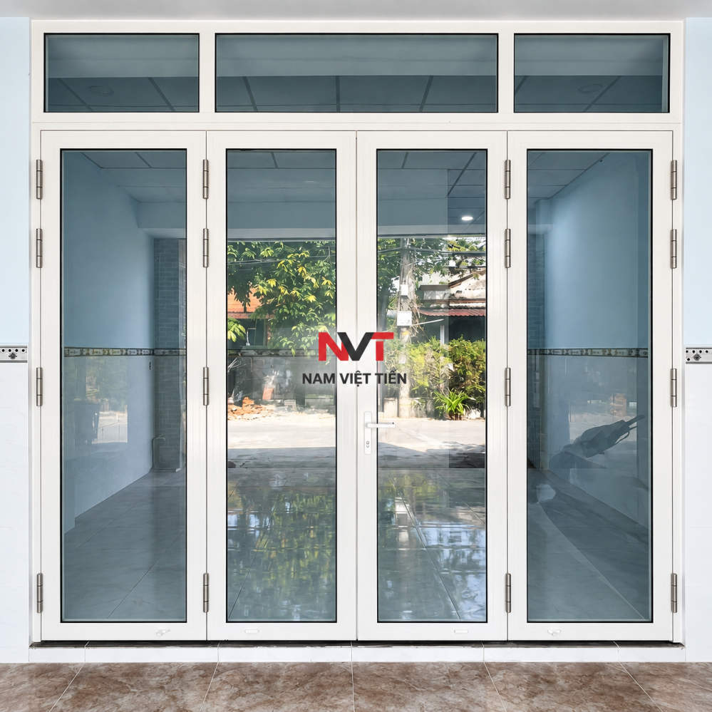 Cửa đi nhôm Xingfa màu trắng