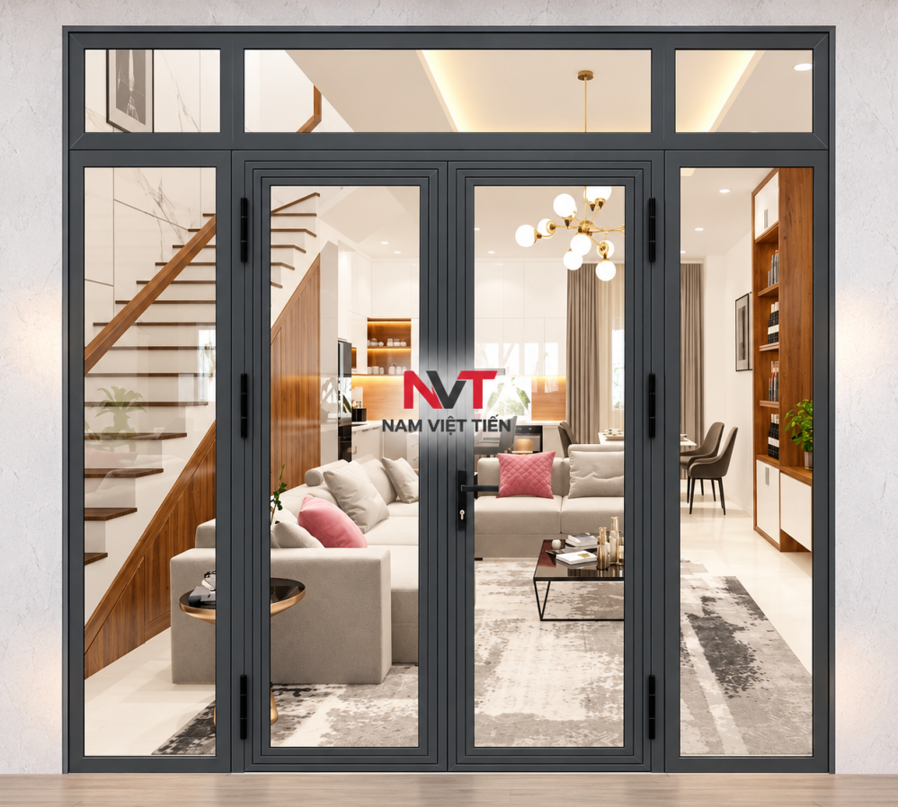 Cửa đi nhôm Xingfa kiểu mở quay