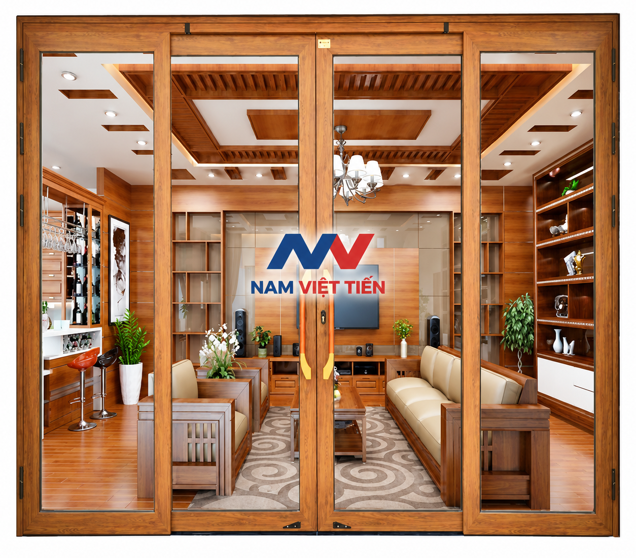 màu sắc cửa trượt quay 4 cánh