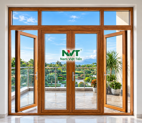 Cửa sổ nhôm Xingfa vân gỗ