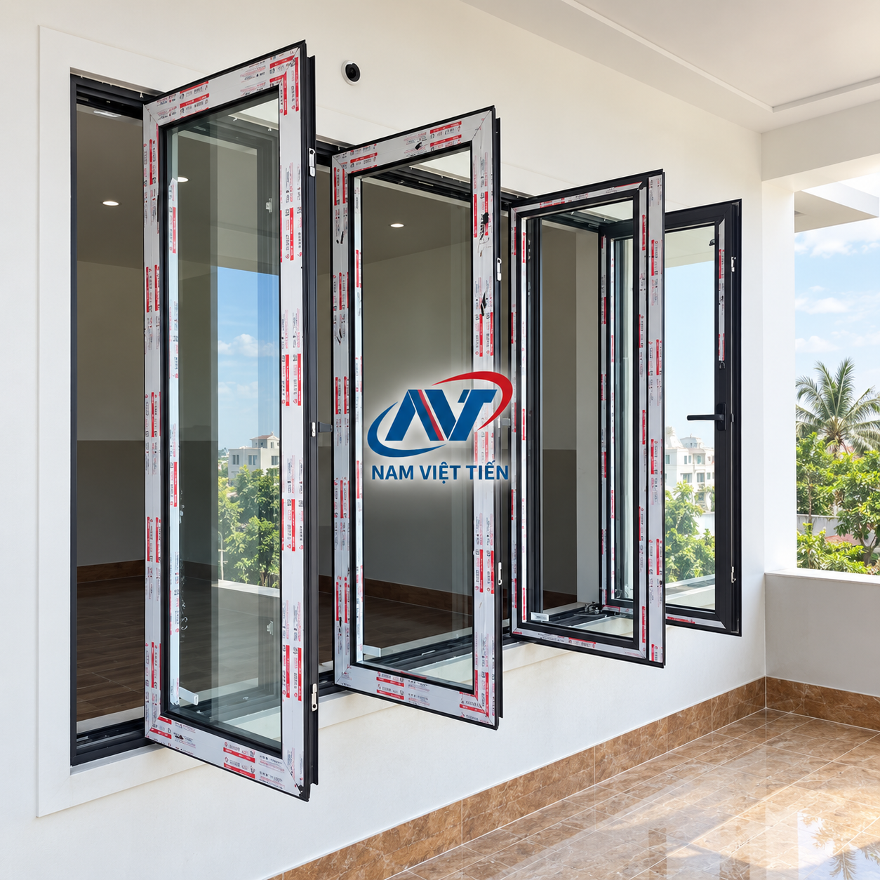 Cửa xếp trượt nhôm Xingfa 4 cánh