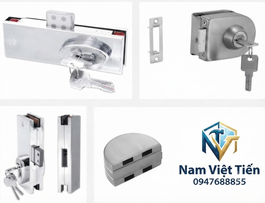 Lắp khóa cửa kính cường lực đúng vị trí