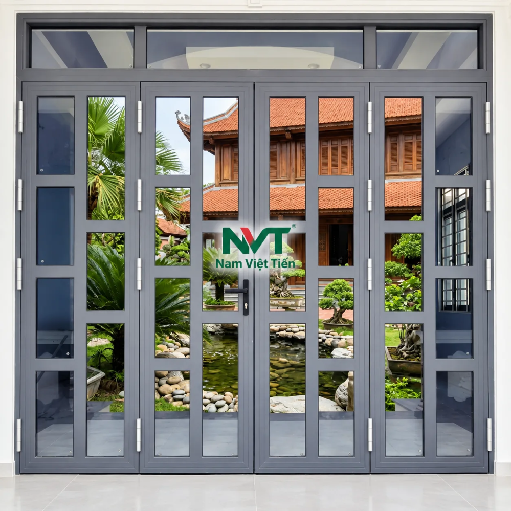 Mẫu cửa đi nhôm Xingfa 4 cánh